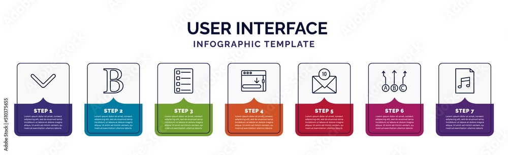 Poster infographic template with icons and 7 options or steps. infographic for user interface concept. incl