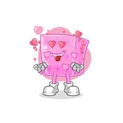 mattress fallin love vector. cartoon character