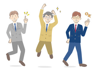 元気なスーツ姿の男性　バリエーション