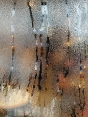 condensation dripping down a  windows