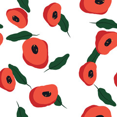 Pink Lotus Felt pen Vector Seamless Pattern.