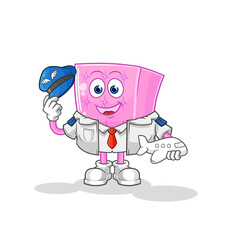 mattress pilot mascot. cartoon vector