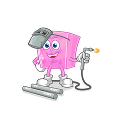Fototapeta premium mattress welder mascot. cartoon vector
