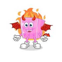 mattress demon with wings character. cartoon mascot vector