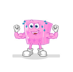 mattress muscular cartoon. cartoon mascot vector