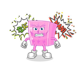 mattress anime angry vector. cartoon character