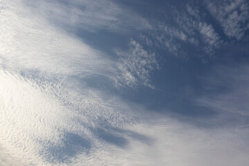 Blue sky with white clouds background.