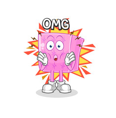 mattress Oh my God vector. cartoon character