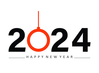 Obraz na płótnie Canvas Happy new year 2024. Typography logo 2024 vision, 2024 New Year banner