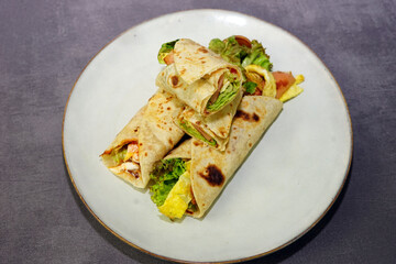 Wrap and roll tortilla