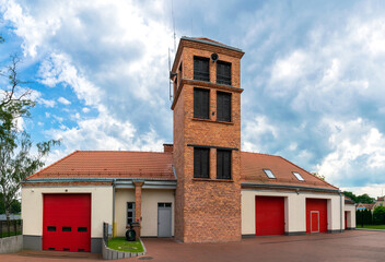 Fire station building in the town