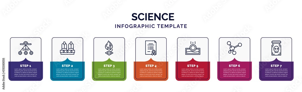 Poster infographic template with icons and 7 options or steps. infographic for science concept. included os