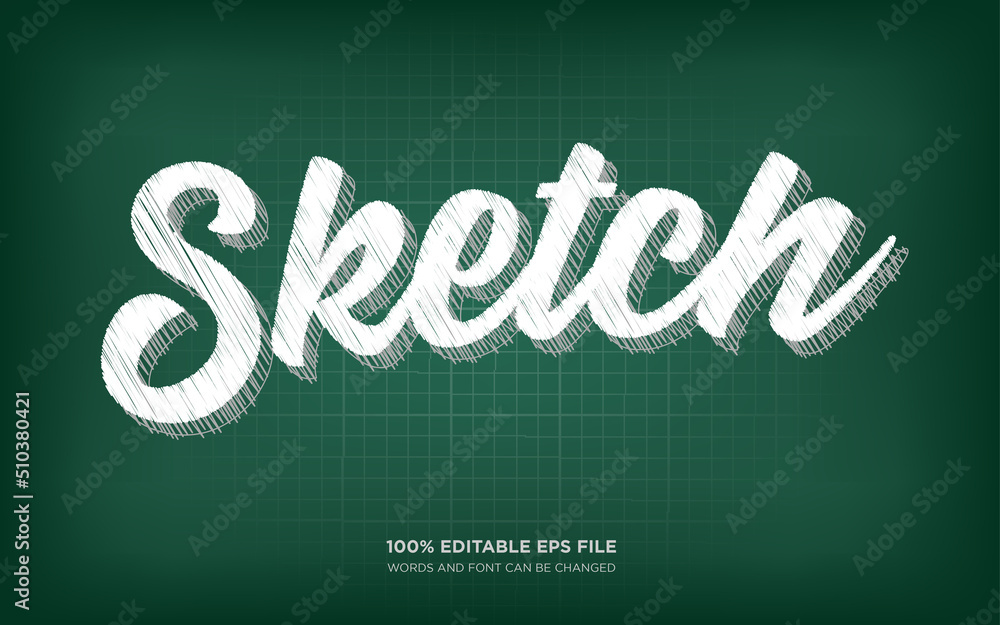 Poster sketch editable text style effect