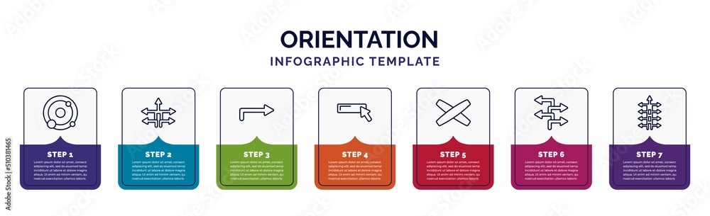 Poster infographic template with icons and 7 options or steps. infographic for orientation concept. include