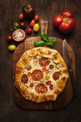 Feta cheese and tomato galette