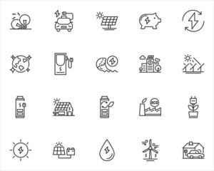 set of eco icons, environment, think green, energy