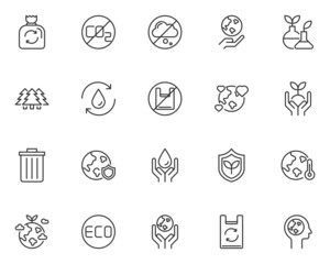 set of eco icons, environment, think green, energy