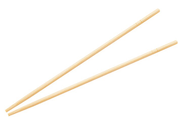 wooden Chopsticks isolated on white background, clipping path, full depth of field