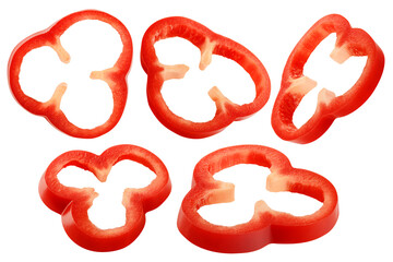 sweet pepper slice, paprika, isolated on white background, clipping path, full depth of field