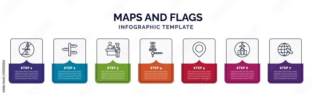 Poster infographic template with icons and 7 options or steps. infographic for maps and flags concept. incl