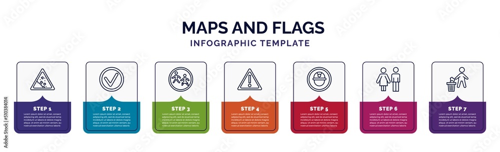 Poster infographic template with icons and 7 options or steps. infographic for maps and flags concept. incl