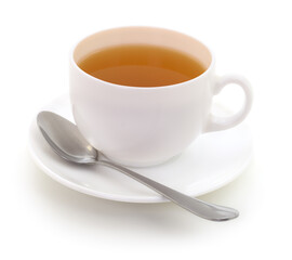 Porcelain cup of tea isolated.