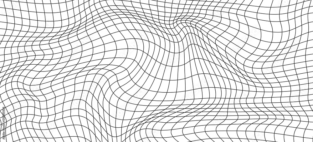 Poster abstract wavy 3d mesh on a white background. geometric dynamic wave. 3d technology wireframe. vector