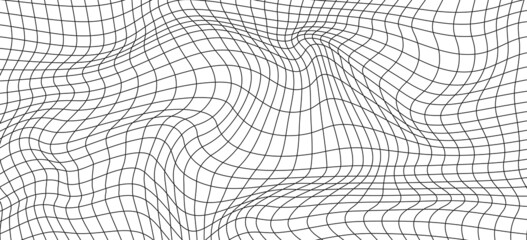 Abstract wavy 3d mesh on a white background. Geometric dynamic wave. 3D technology wireframe. Vector illustration. - obrazy, fototapety, plakaty