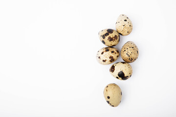 Quail eggs isolated on white background.Organic food.