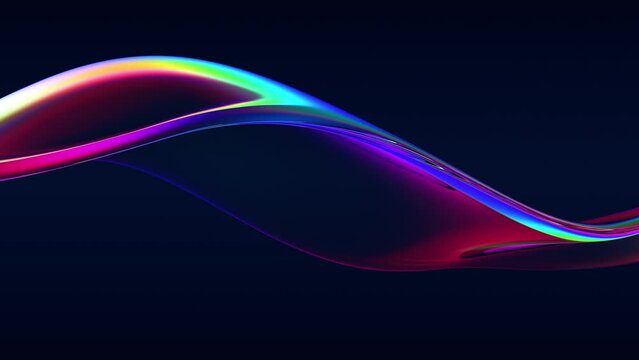 Abstract Shape with rainbow reflections Looped Animation.
