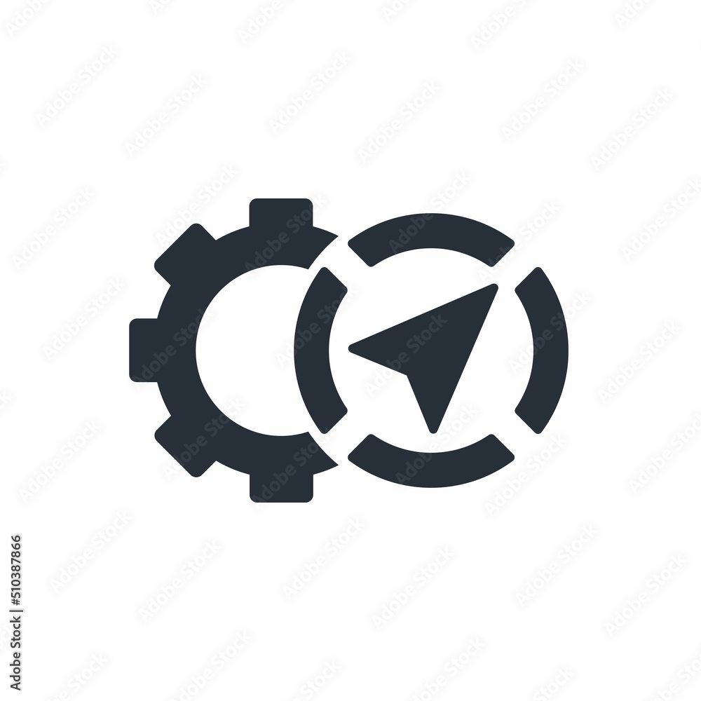 Poster correct the movement direction. path setting.vector illustration isolated on white background.