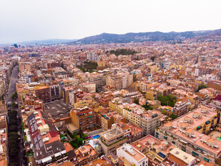 Top view of the urban area of Barcelona. Catalonia