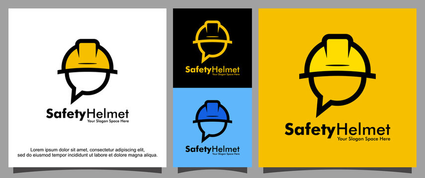 Safety helmet and talk logo template