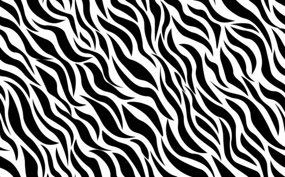 Abstract modern zebra seamless pattern. Animals trendy background. White and black decorative vector stock illustration for print, card, postcard, fabric, textile. Modern ornament of stylized skin