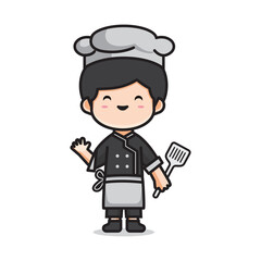 cute chef man vector
