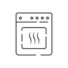 Gas range cooker continuous line icon. One line art of home appliance, kitchen, electrical, oven, cooking food. Household appliances