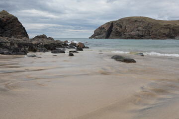 Fototapeta na wymiar Dalbeg beach, Isle of Lewis, Scotland, United Kingdom