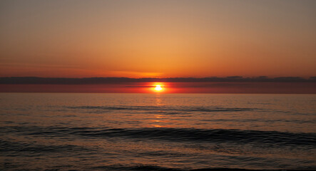 Sunrise on the ocean panorama, Virginia Beach, Virginia