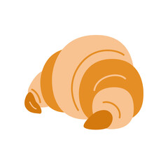 Simple cartoon croissant isolated on white background. Vector illustration, clipart.