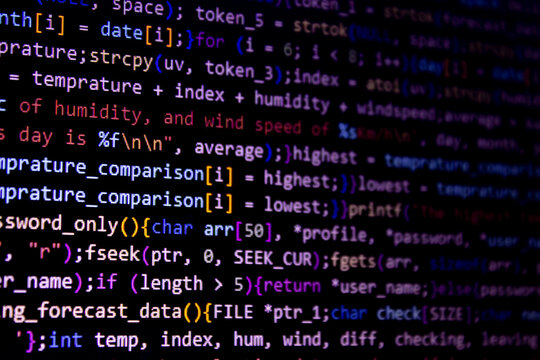 Code background. Coding.  Programming. Artificial Intelligence backgrounds. Programming Pictures. Programming using C language. Hacking background.