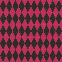 Circus carnival retro vintage dominoes seamless pattern. Diamond shaped rhombuses. Textured old fashioned retro graphic template. Vector texture background tile. For parties, birthdays