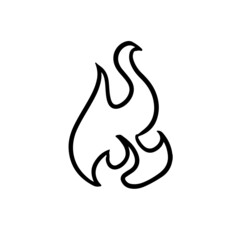 Four elements icon: fire. Pictograph fire symbol. Cute cartoon esoteric doodle. Alchemy highlights symbol isolated on white background.