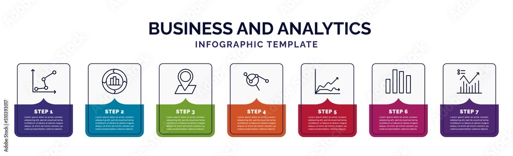 Poster infographic template with icons and 7 options or steps. infographic for business and analytics conce