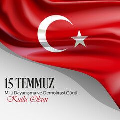 15 temmuz milli dayanışma ve demokrasi günü kutlu olsun. Translation: Happy 15 July national solidarity and democracy day.