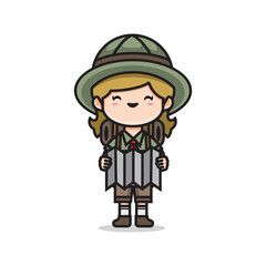 cute girl scout vector