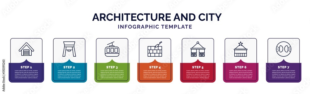 Poster infographic template with icons and 7 options or steps. infographic for architecture and city concep