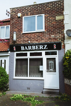 Gateshead/UK: 16th April 2020 - Barber Shop Closed Due To Covid 19 Pandemic