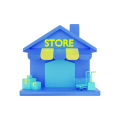 3d rendering e commerce offline shop