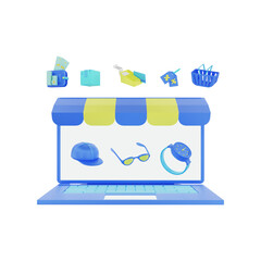 3d rendering e commerce marketplace