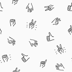 Seamless pattern with hand gestures - 510396033